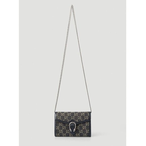 Gucci Dionysus GG Mini Shoulder Bag Cotton Black Denim Handbag Purse Italy NEW - Picture 1 of 12